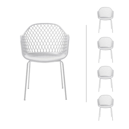 Set de 4 sillas de exterior Rodas - Blanco - Tugow