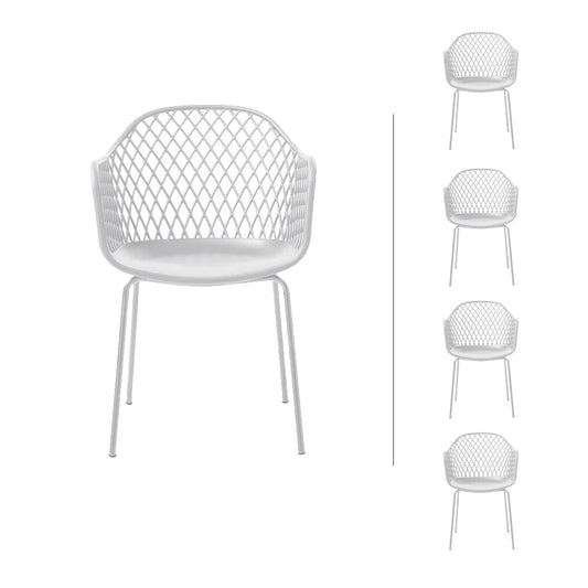 Set de 4 sillas de exterior Rodas - Blanco - Tugow