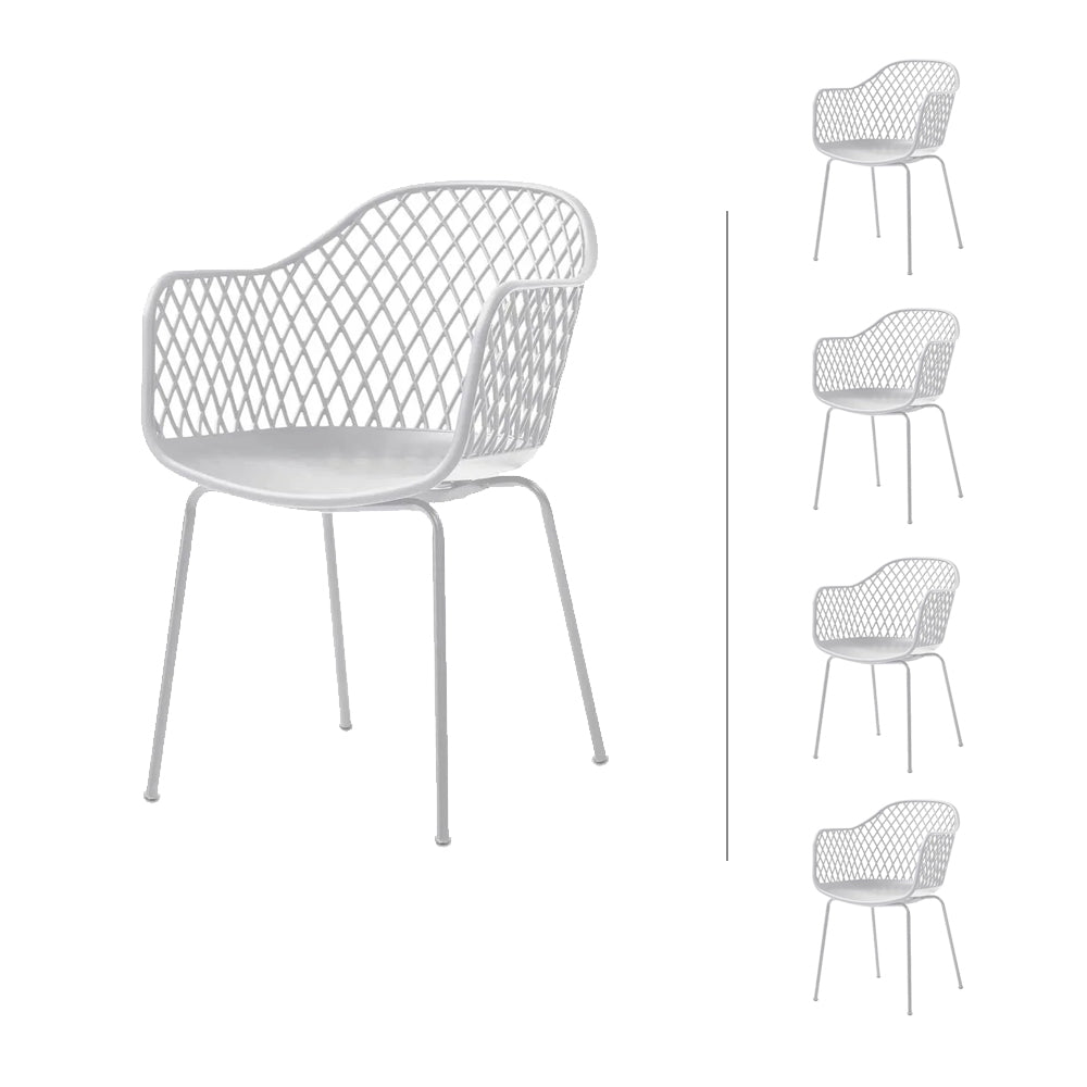Set de 4 sillas de exterior Rodas - Blanco - Tugow