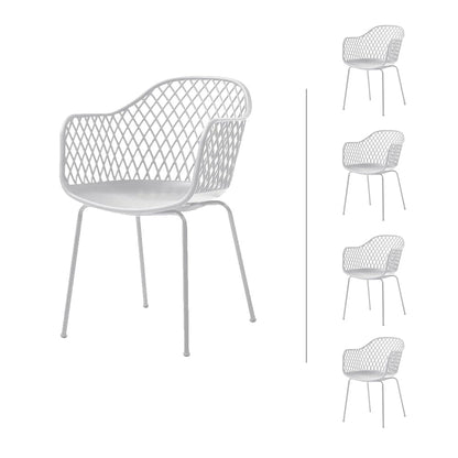 Set de 4 sillas de exterior Rodas - Blanco - Tugow