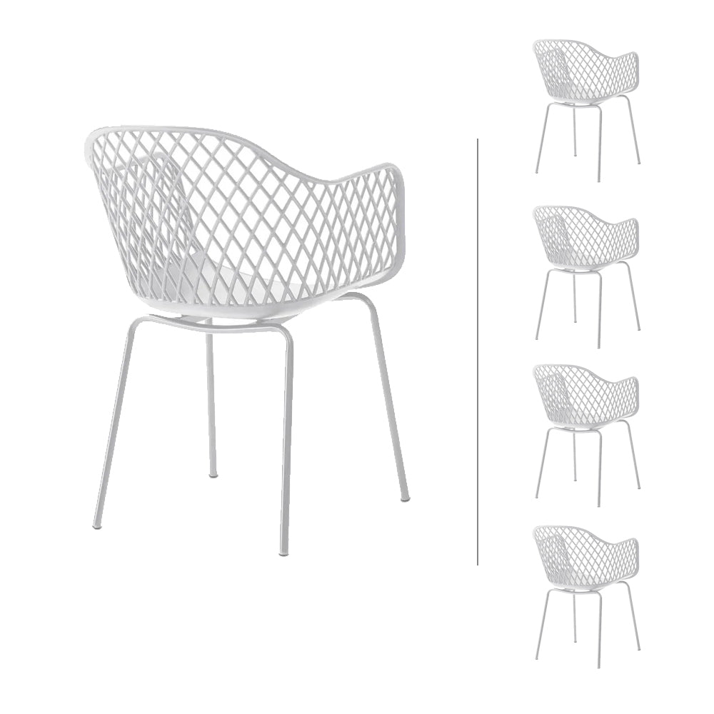 Set de 4 sillas de exterior Rodas - Blanco - Tugow