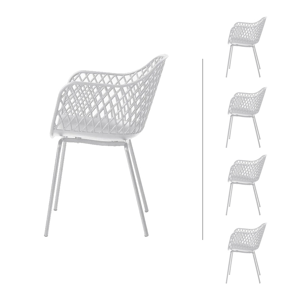 Set de 4 sillas de exterior Rodas - Blanco - Tugow