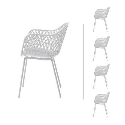 Set de 4 sillas de exterior Rodas - Blanco - Tugow