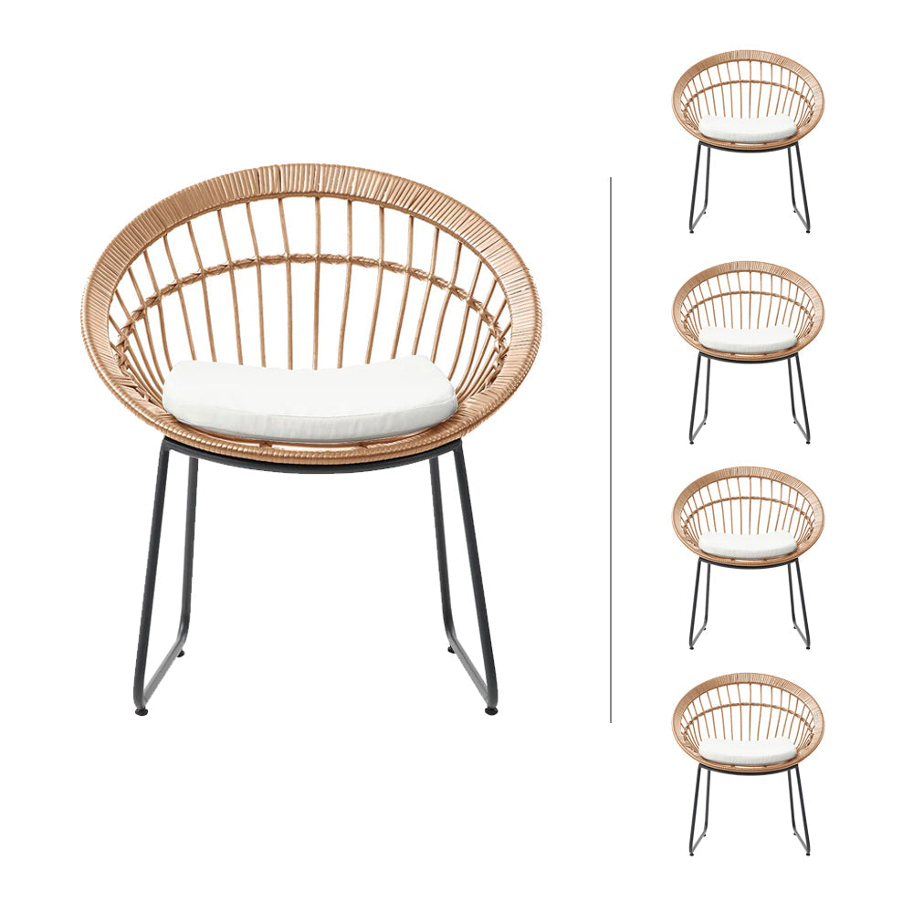 Set de 4 sillas de exterior Tavira - Natural - Tugow