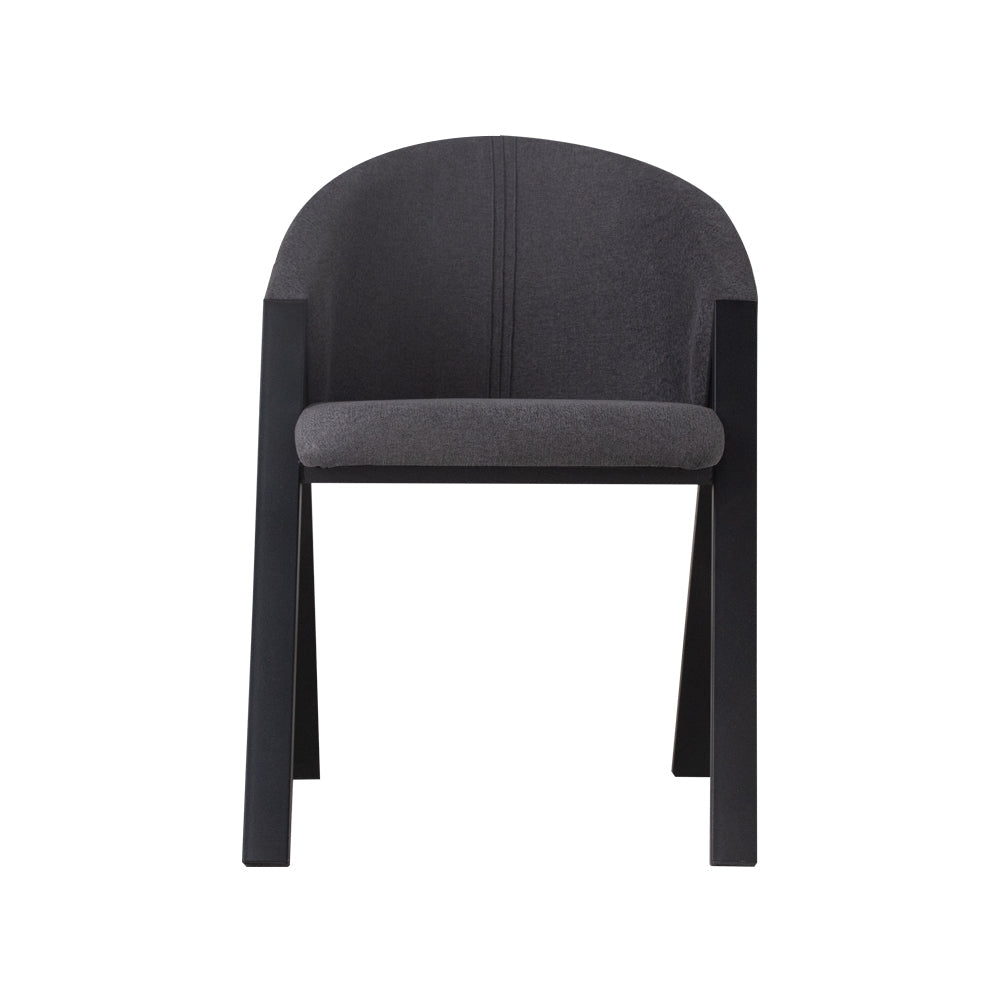 Silla de comedor Tapizada Vikko - Gris y Negro