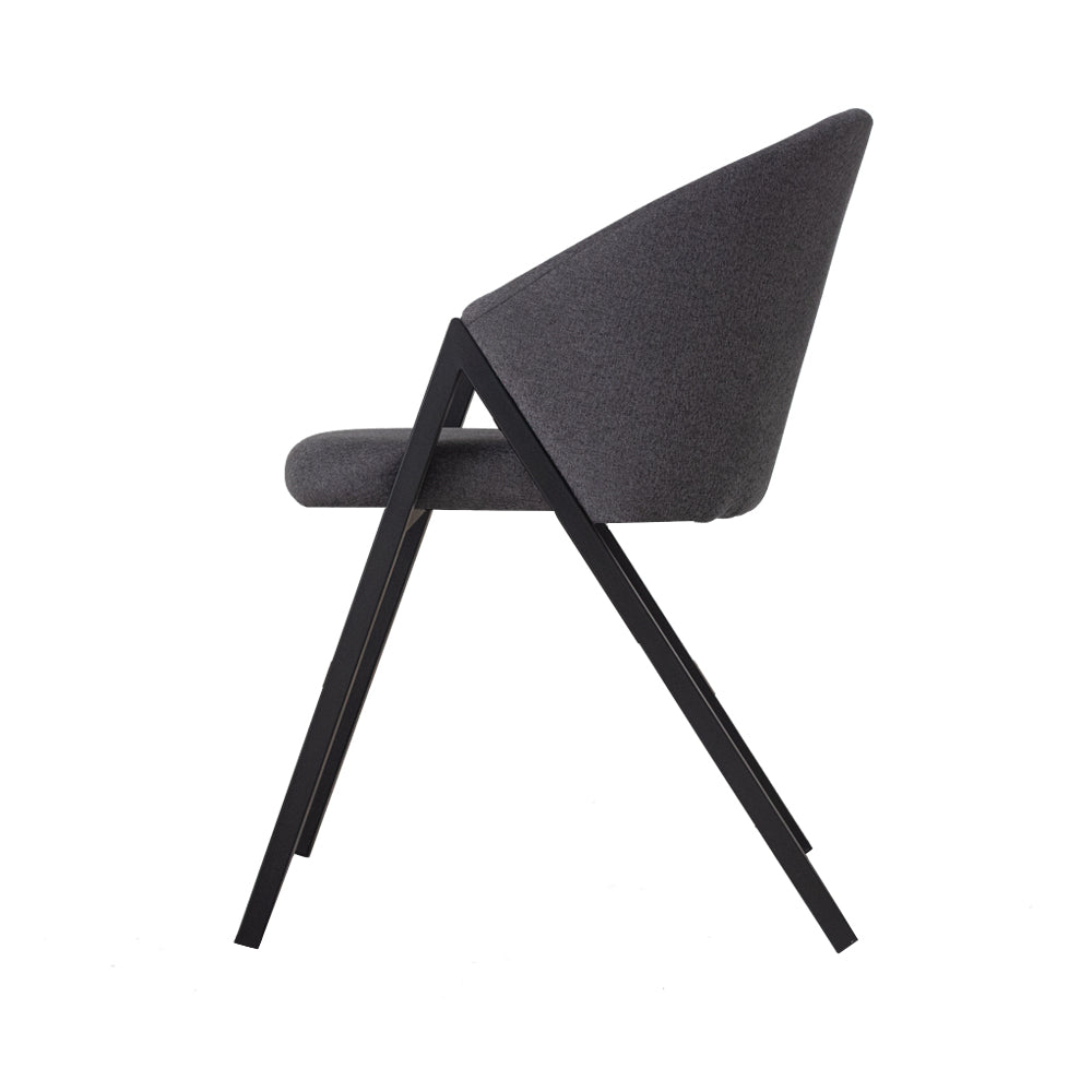 Silla de comedor Tapizada Vikko - Gris y Negro