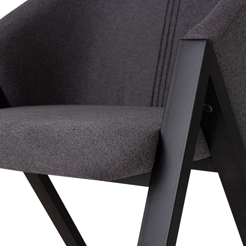 Silla de comedor Tapizada Vikko - Gris y Negro