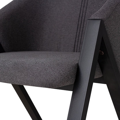 Silla de comedor Tapizada Vikko - Gris y Negro