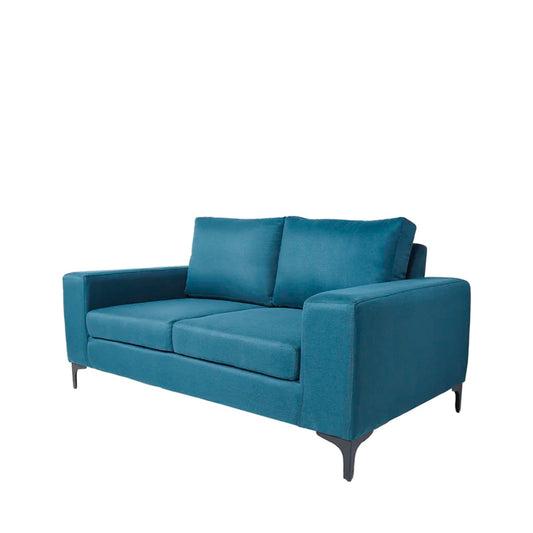 Sofá de 2 plazas Etna - Azul Navy con patas negras - Tugow