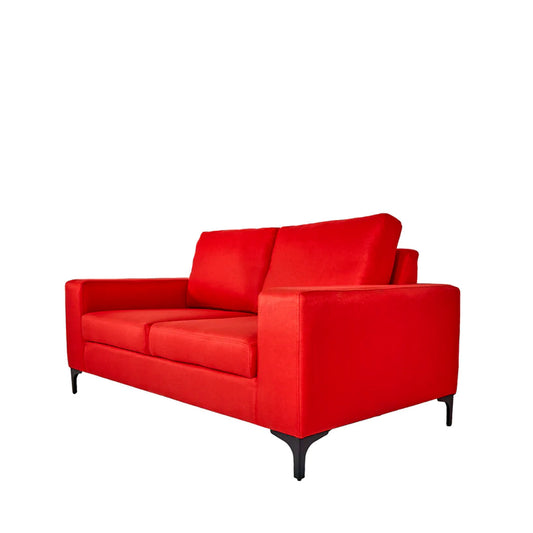 Sofá de 2 plazas Etna - Rojo con patas negras - Tugow