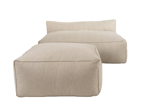 Puff de 2 plazas y Taburete Novo - Beige