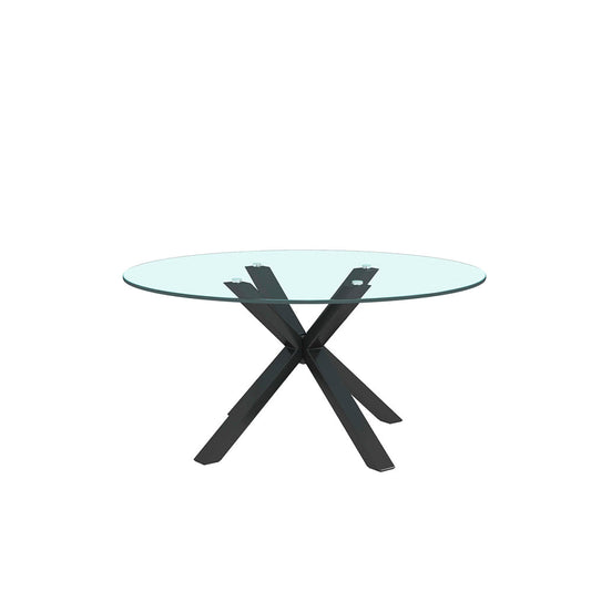 Mesa de Centro circular Suron - Negro y Cristal - Tugow