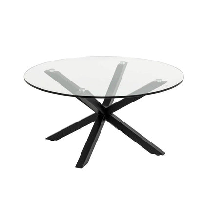 Mesa de Centro circular Suron - Negro y Cristal - Tugow