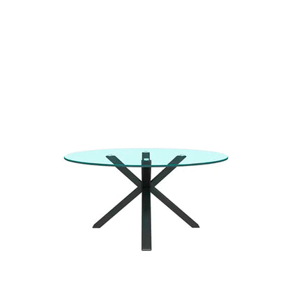 Mesa de Centro circular Suron - Negro y Cristal - Tugow