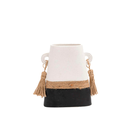 Base decorativa Sylvie - Blanco, Negro y Café - Tugow