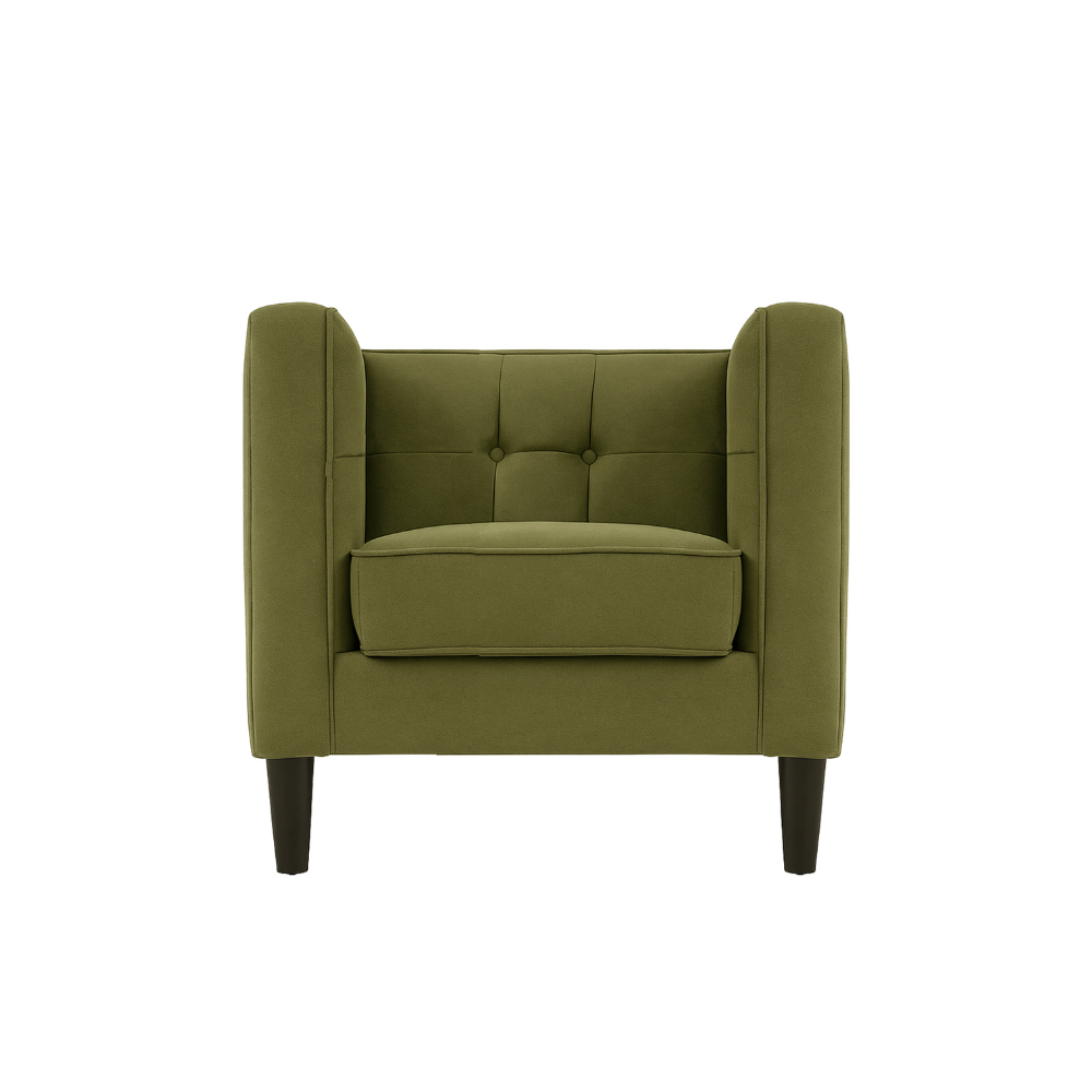 Sillón Tova - Tipo Gamuzado Verde Olivo