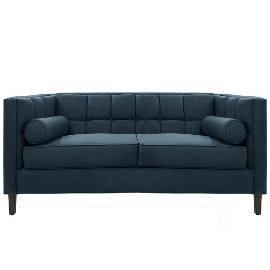 Sofá de 2 plazas Tova - Tipo Gamuzado Azul Marino
