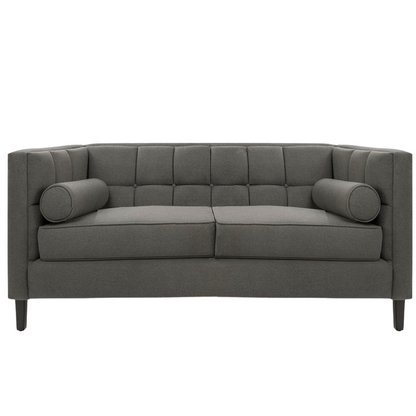 Sofá de 2 plazas Tova - Tipo Gamuzado Gris Oxford