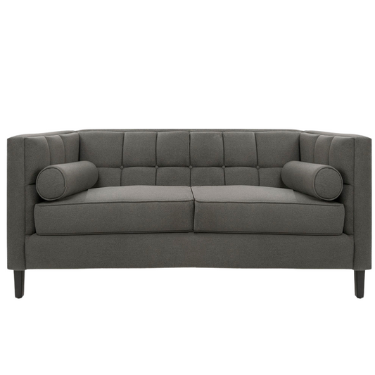 Sofá de 2 plazas Tova - Tipo Gamuzado Gris Oxford