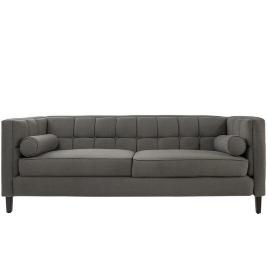 Sofá de 3 plazas Tova - Tipo Gamuzado Gris Oxford