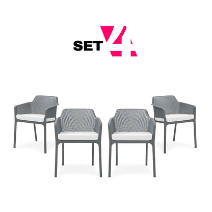 Set de 4 sillas de exterior Galdania - Gris - Tu Gow