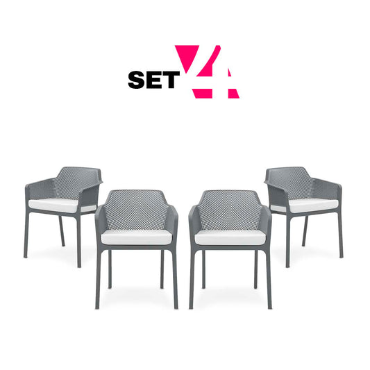 Set de 4 sillas de exterior Galdania - Gris - Tu Gow