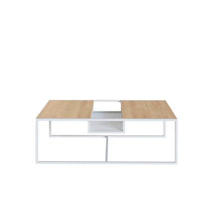 Mesa de centro Tanawat- Blanco y Color Madera - Tugow