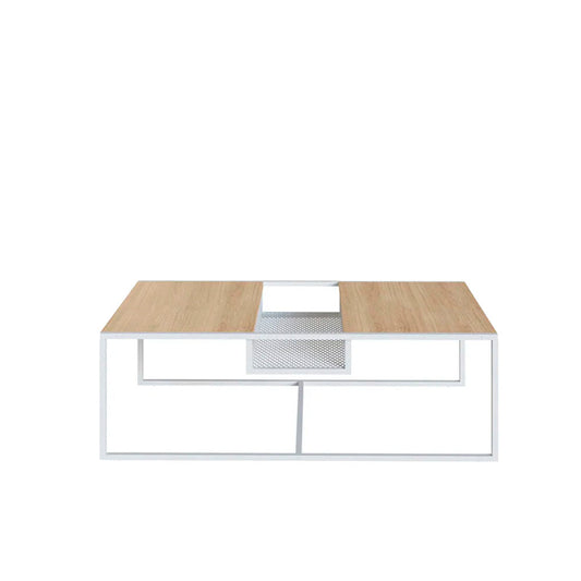Mesa de centro Tanawat- Blanco y Color Madera - Tugow