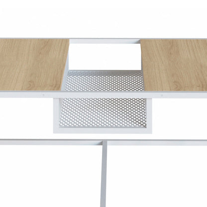 Mesa de centro Tanawat- Blanco y Color Madera - Tugow