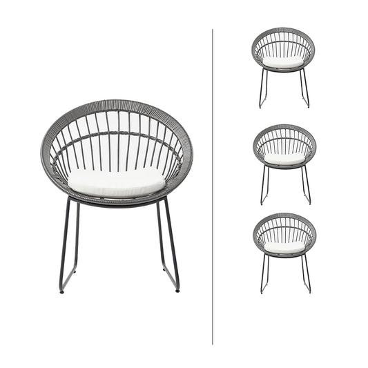 Set de 4 sillas de exterior Tavira - Gris - Tugow
