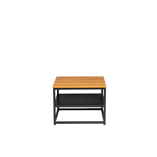Mesa lateral cuadrada Tebas - Negro y Madera - Tugow