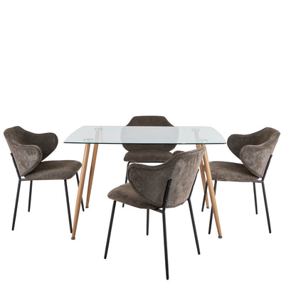 Mesa Dortmund con 4 Sillas Suanna Gris - Tugow