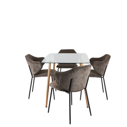 Mesa Dortmund con 4 Sillas Suanna Gris - Tugow