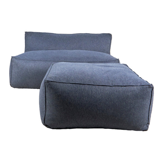 Puff de 2 Plazas y Taburete Novo - Azul Marino - Tugow