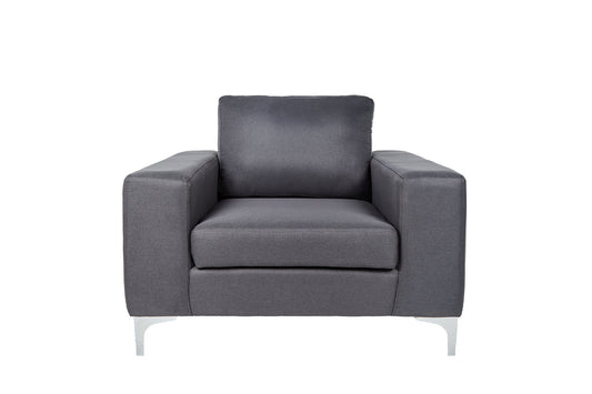 Sillón Etna - Gris Obscuro con patas plateadas - Tugow