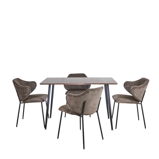 Mesa Miso con 4 Sillas Suanna Gris - Tugow