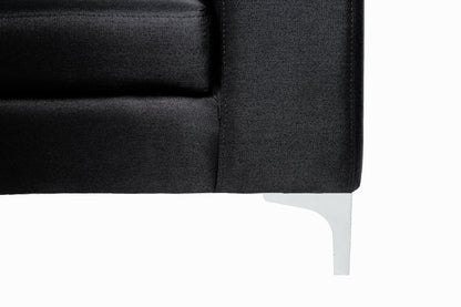 Sofá de 3 plazas Etna - Negro con patas plateadas - Tugow