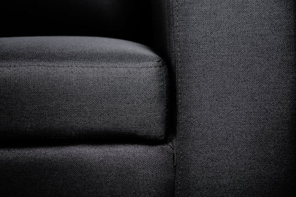 Sofá escuadra izquierdo Etna - Negro con patas plateadas - Tugow