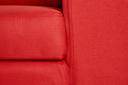 Sofá escuadra izquierdo Etna - Rojo con patas negras - Tugow