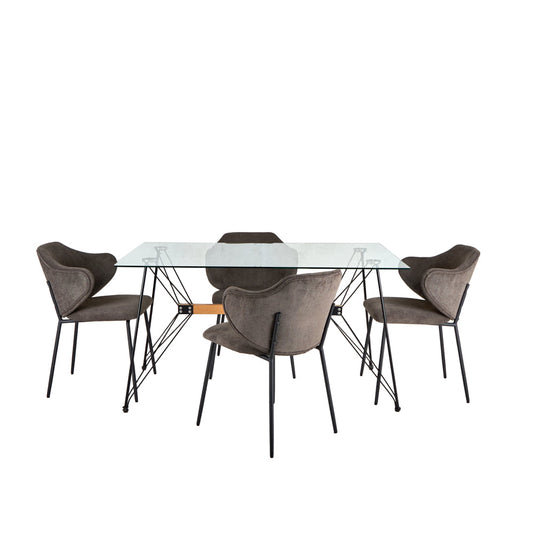 Mesa Macoba con 4 Sillas Suanna Gris - Tugow