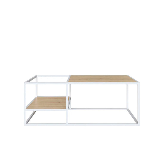 Mesa de centro Veata - Blanco y Color Madera - Tugow