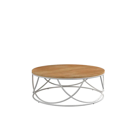 Mesa de Centro circular Vera - Blanco y Madera - Tugow