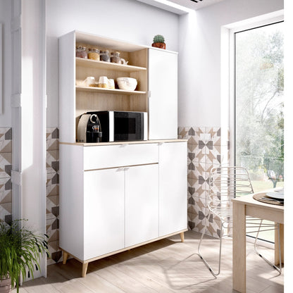 Alacena Aneko - Color Madera y Blanco - Tugow